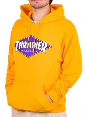 Thrasher Diamond Logo Hoodie - Yellow