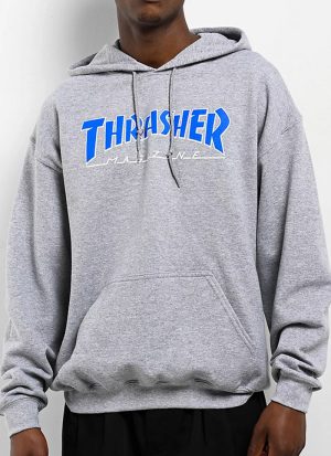 Thrasher Hoody Outlined Grey Blue